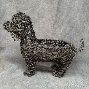 Wire topiary outdoor dog planter yard decor